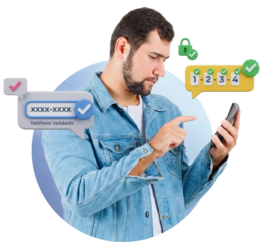 Cliente autorizando una transacción bancaria desde su teléfono