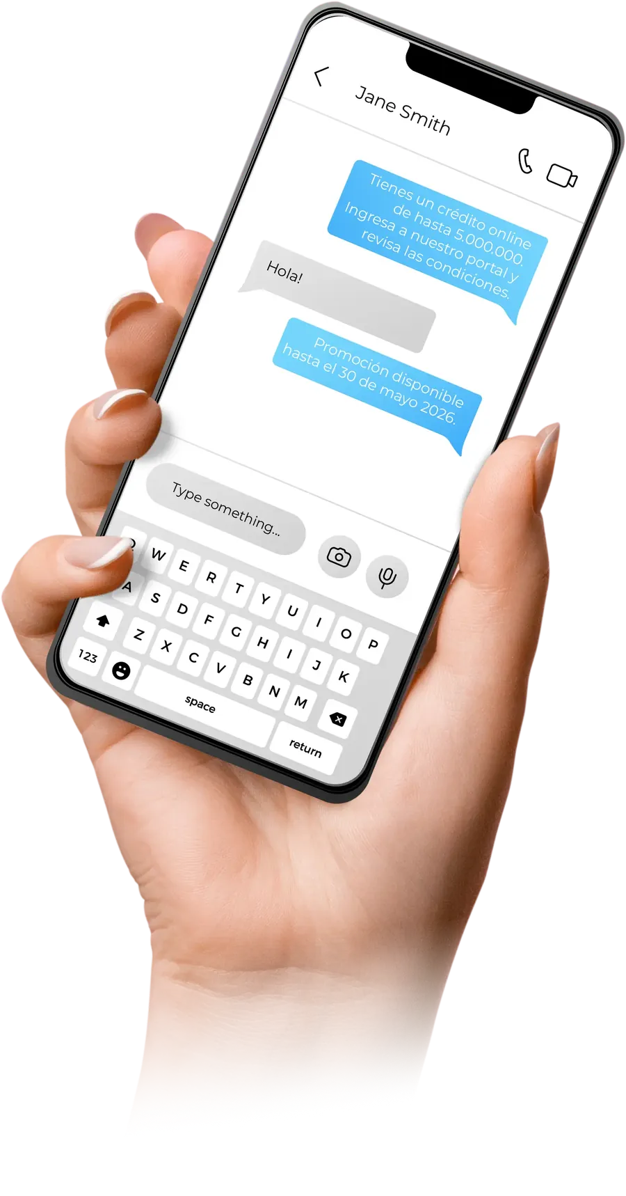 SMS transaccional recibido en el celular